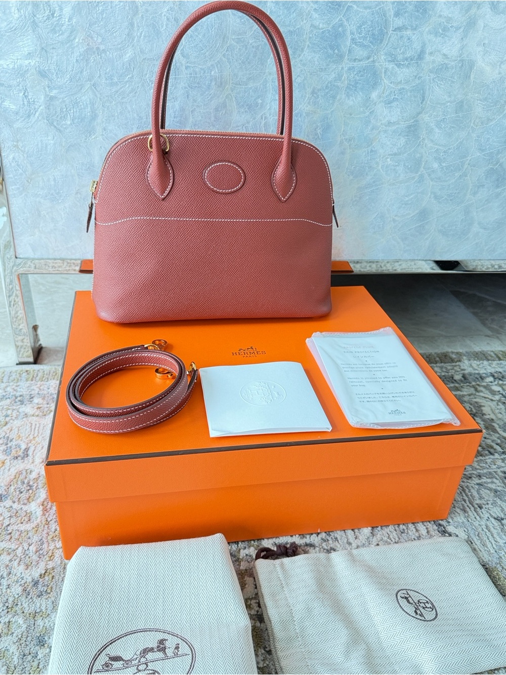 Hermès Bolide 27 Sienne Epsom Leather GHW – Stamp Y (2020) – Full Set - Picture 5 of 17